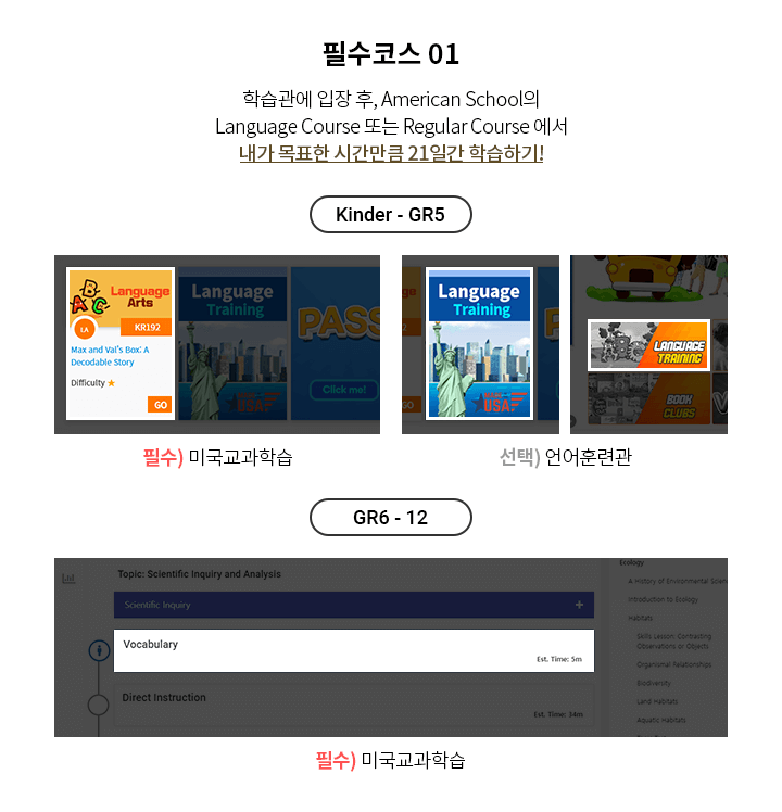 н  , American School Language Course Ǵ Regular Course   ǥ ðŭ 21ϰ нϱ